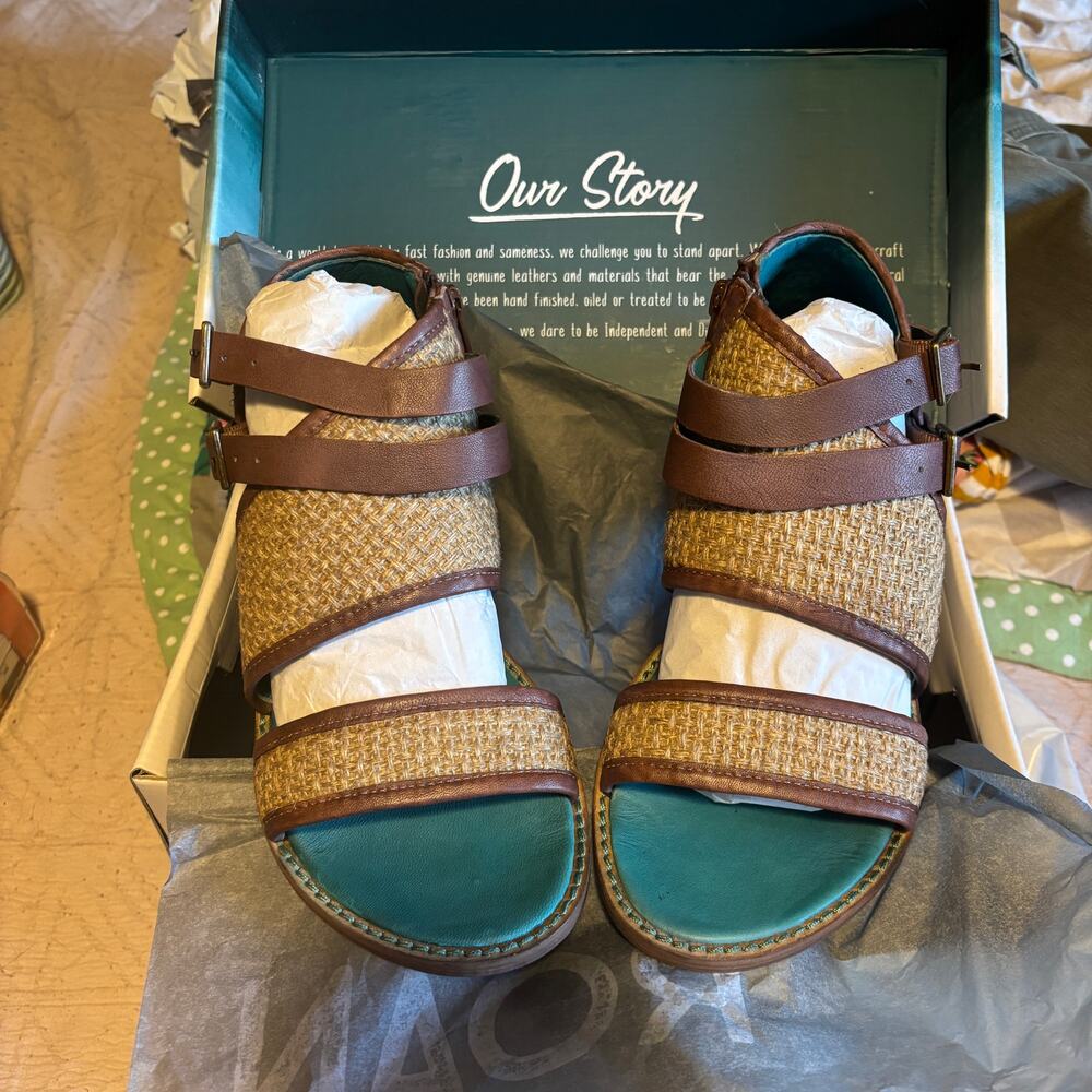 ROAN BY BED STU Harlow Double-Buckle Sandals 7.5 NWB - Picture 6 of 9
